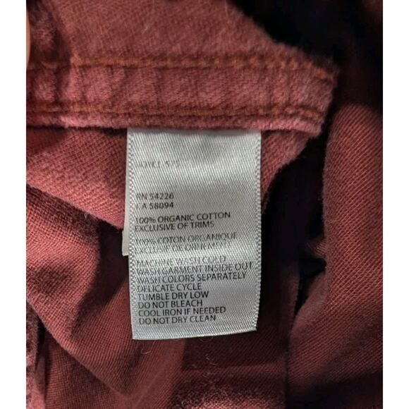 Royal Robbins Mens Flannel Button Up Shirt XXL Burgundy Organic Cotton Outdoors - Picture 6 of 7